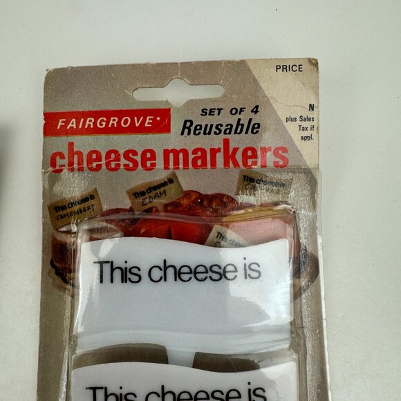 2 Sealed Pkgs Vtg Cheese Markers Reusable Plastic White This Cheese is 8 Total - Picture 8 of 8